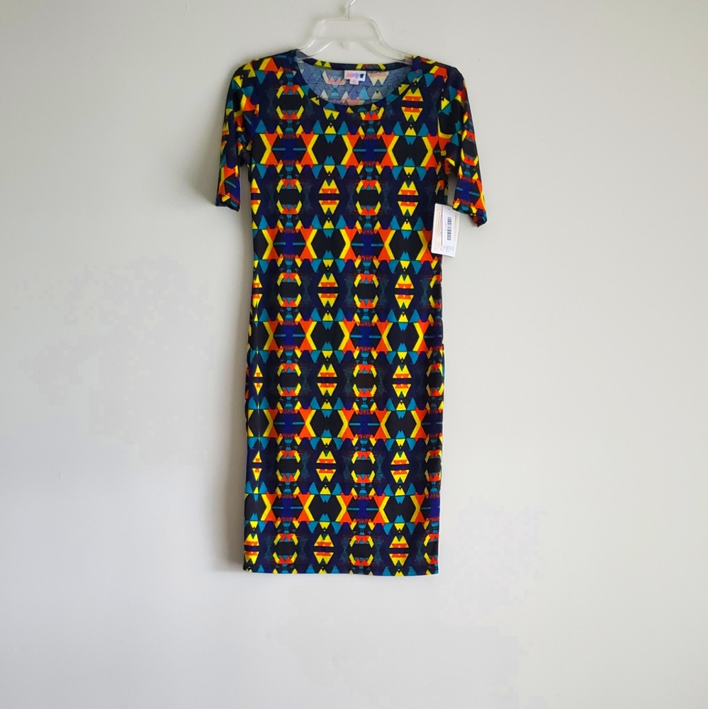 LULAROE MULTICOLOR‎ DRESS..SIZE XS